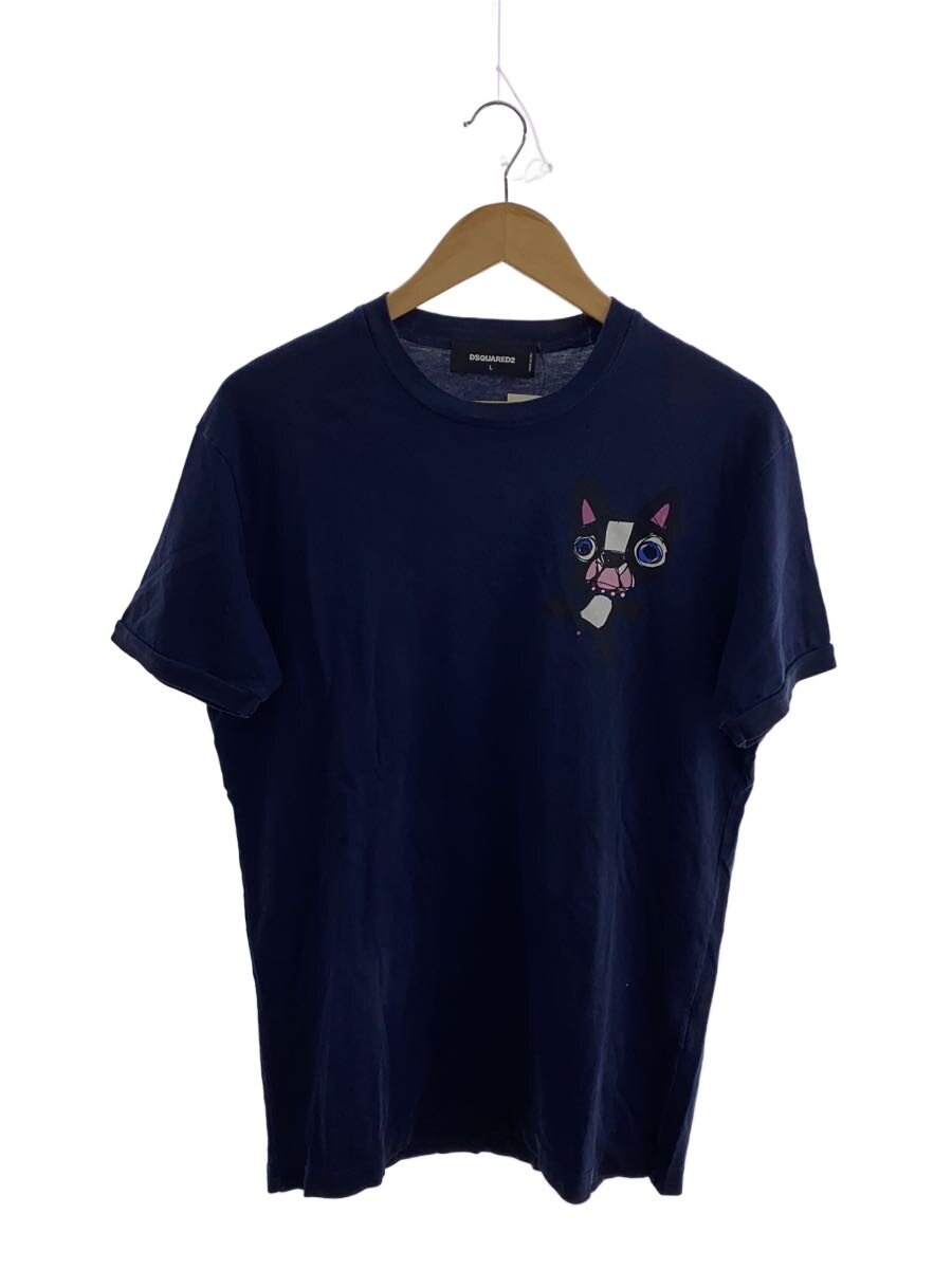 【中古】DSQUARED2◆プルオーバー/L/綿織物/NVY/刷り上げる【メンズウェア】