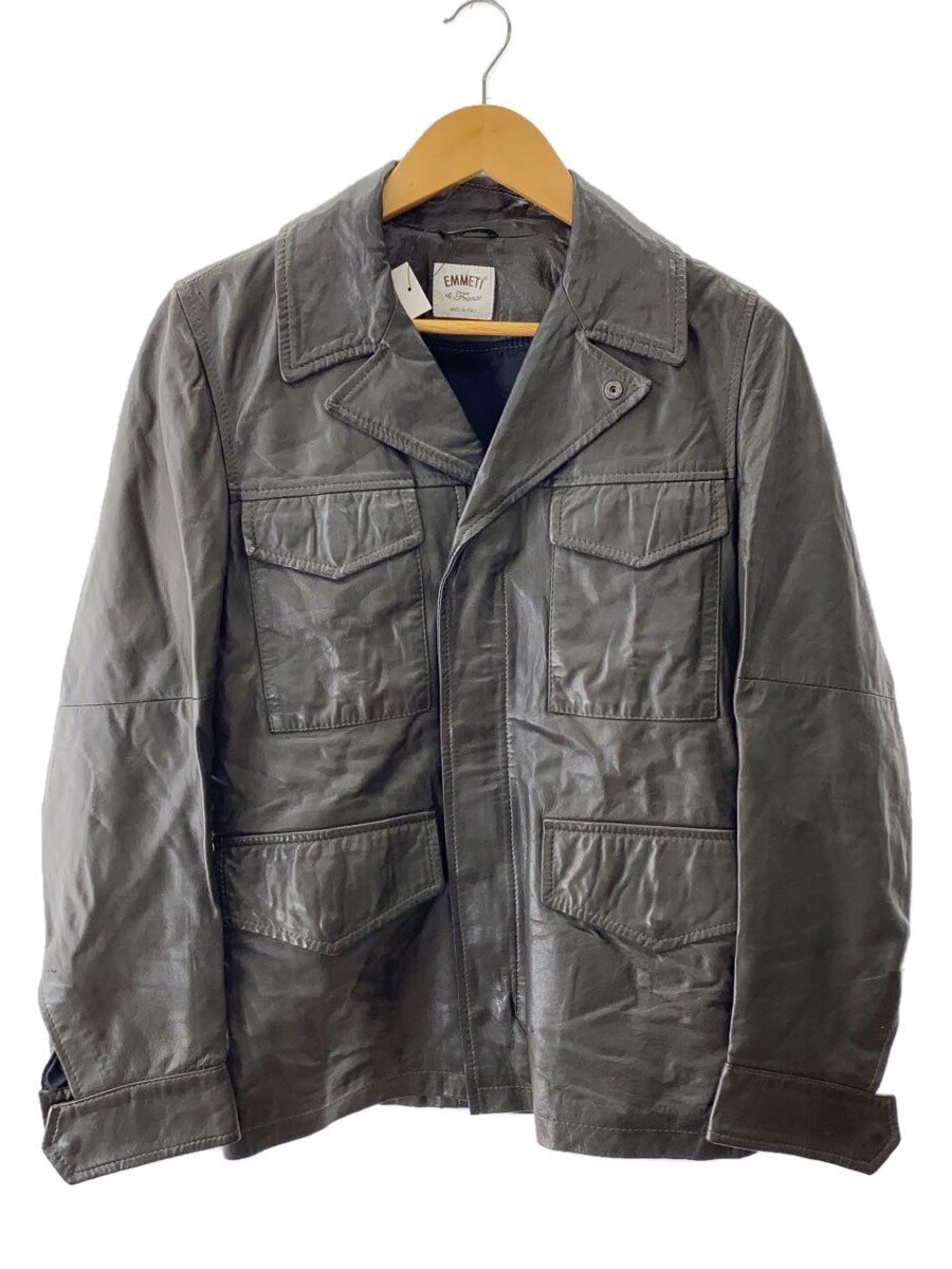 【中古】EMMETI◆レザージャケット・ブルゾン/42/羊革/KHK【メンズウェア】｜2ｎｄ STREET 店
