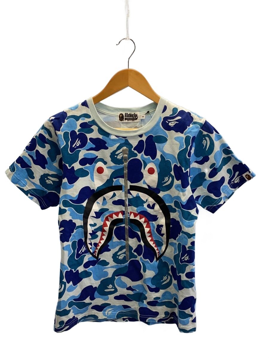 【中古】A BATHING APE◆プルオーバー/S/綿織物/青色/001CSK301004M/ABC CAMO SHARK PATCH CREWNECK【メンズウェア】