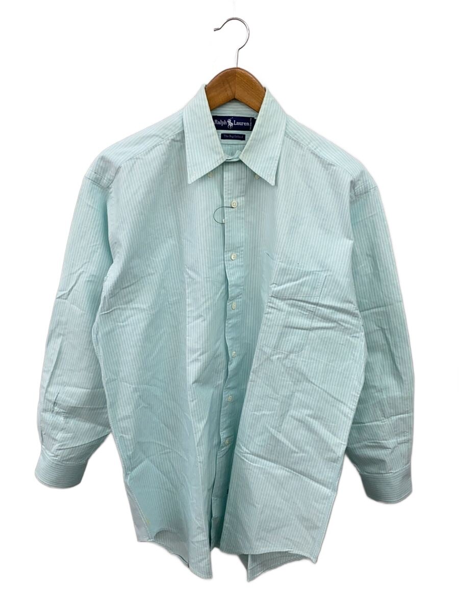 【中古】RALPH LAUREN◆90s/BDプルオーバー/The Big Oxford/裾子馬/長袖プルオーバー/S/綿織物/BLU/縞模様【メンズウェア】