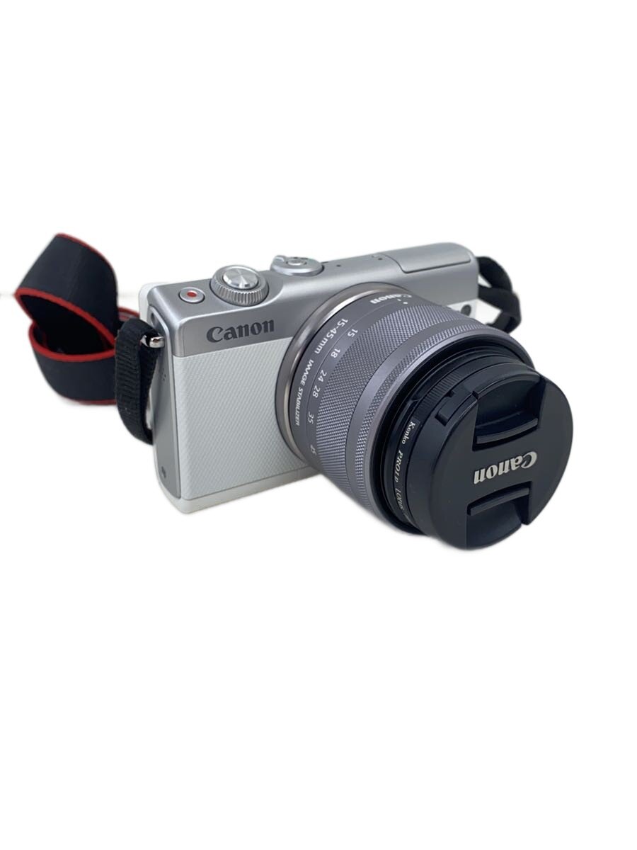 【中古】CANON◆デジタル一眼写真機 EOS M100 ダブルズームキット [白いこと]【写真機】