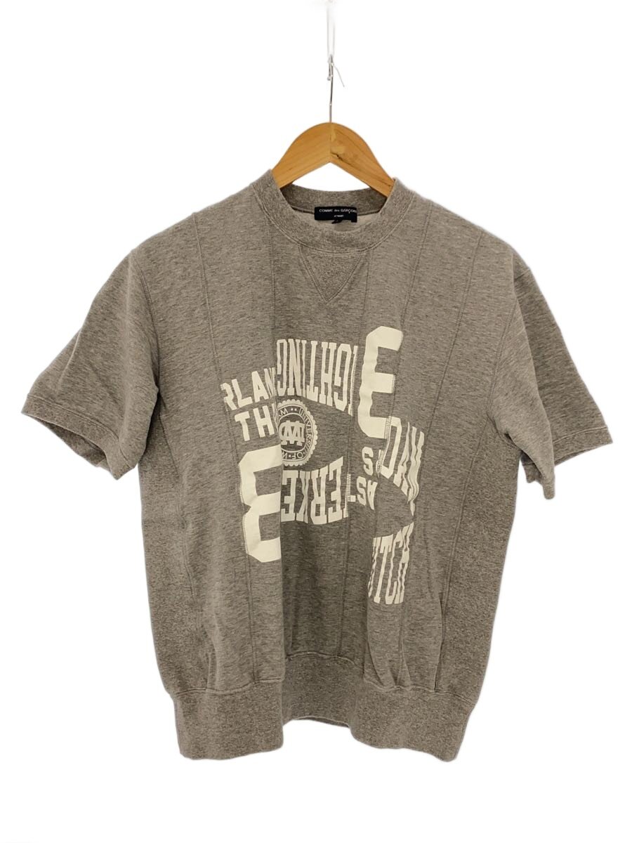 【中古】COMME des GARCONS HOMME◆半袖汗水/固定ディスク-T004/縛/再組み上げる/薄墨色/L【メンズウェア】
