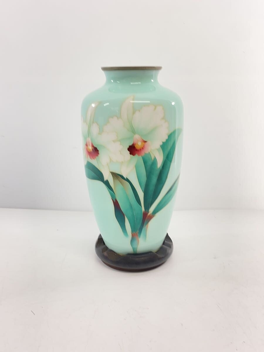 【中古】七宝焼き◆壷・花立て/GRN【室内装飾小物・日用雑貨】