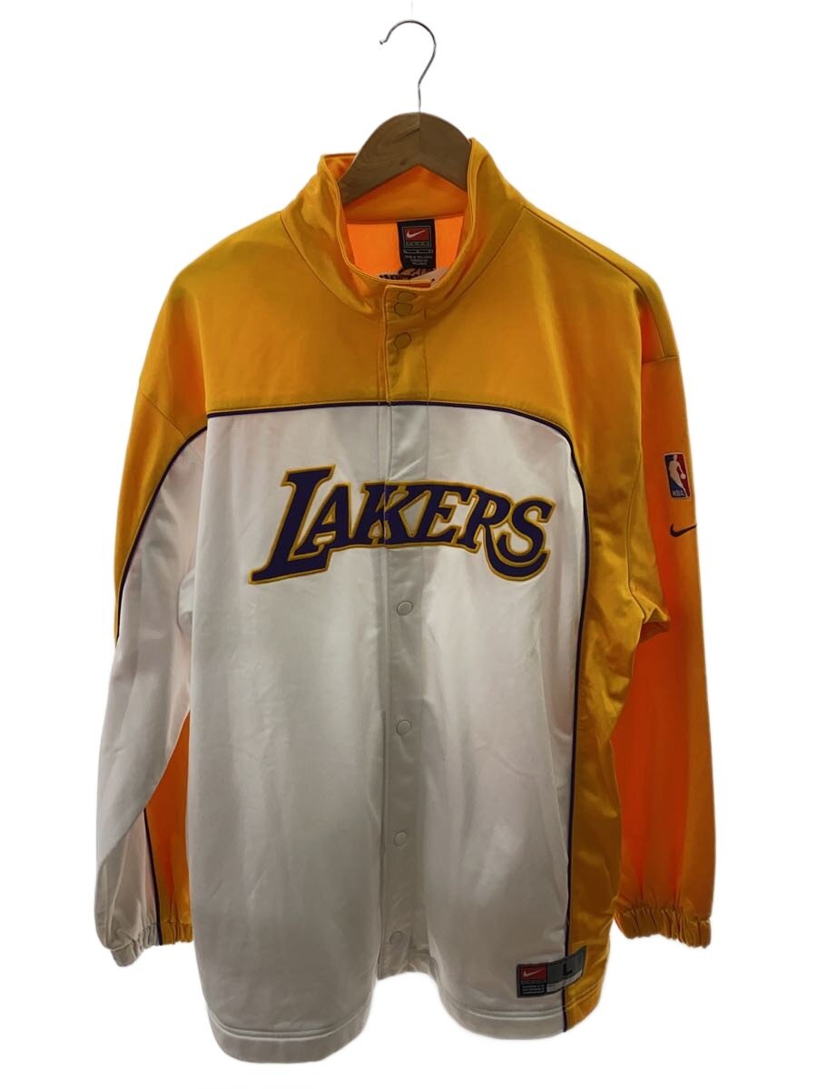 【中古】NIKE◆左袖書き込み跡有/90s/Los Angels Lakers/プルオーバー/L/ポリエステル/YLW【メンズウェア】