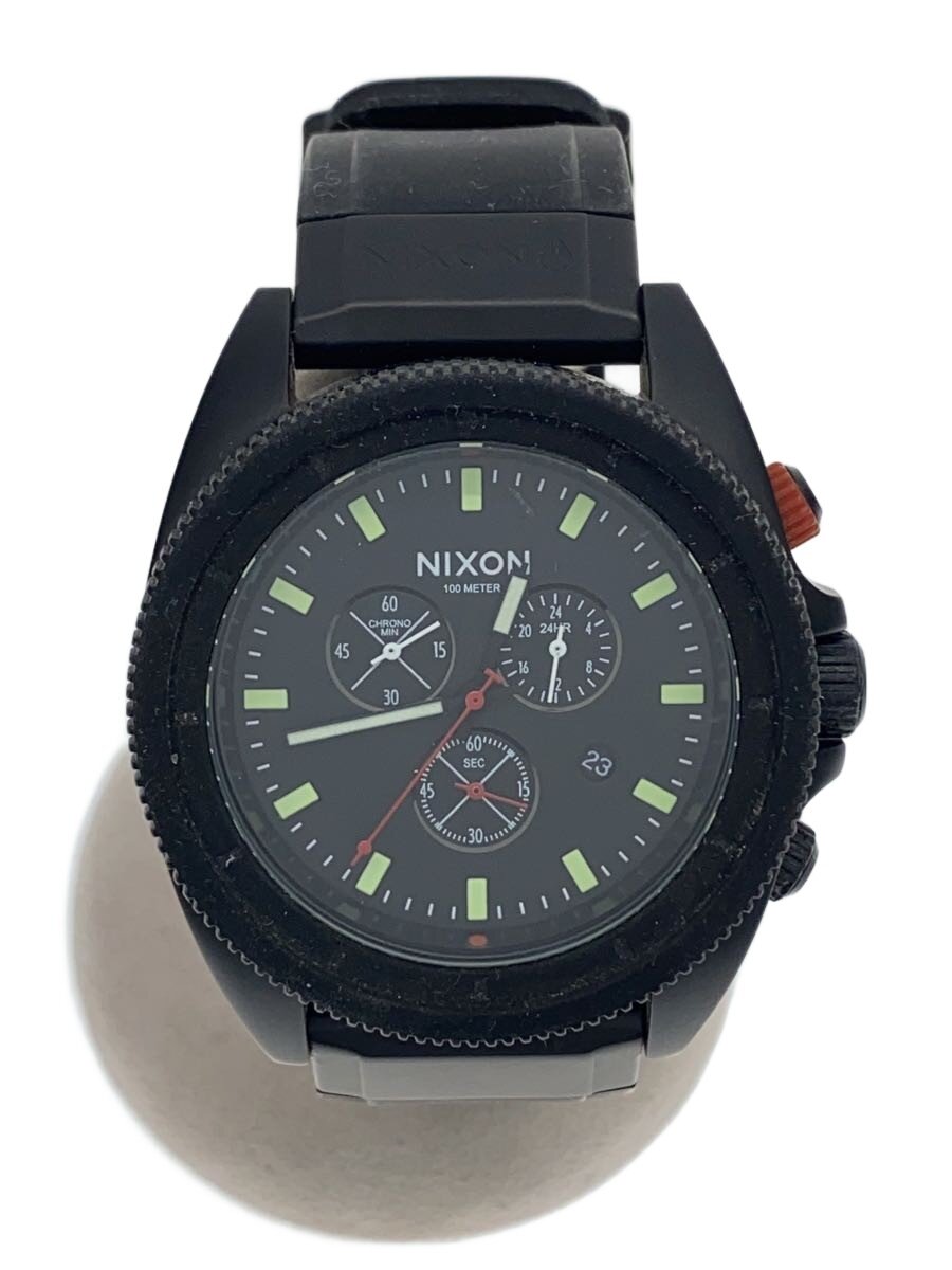 【中古】NIXON◆石英ウオッチ/アナログ/天然ゴム/BLK/a290760【服飾雑貨他】
