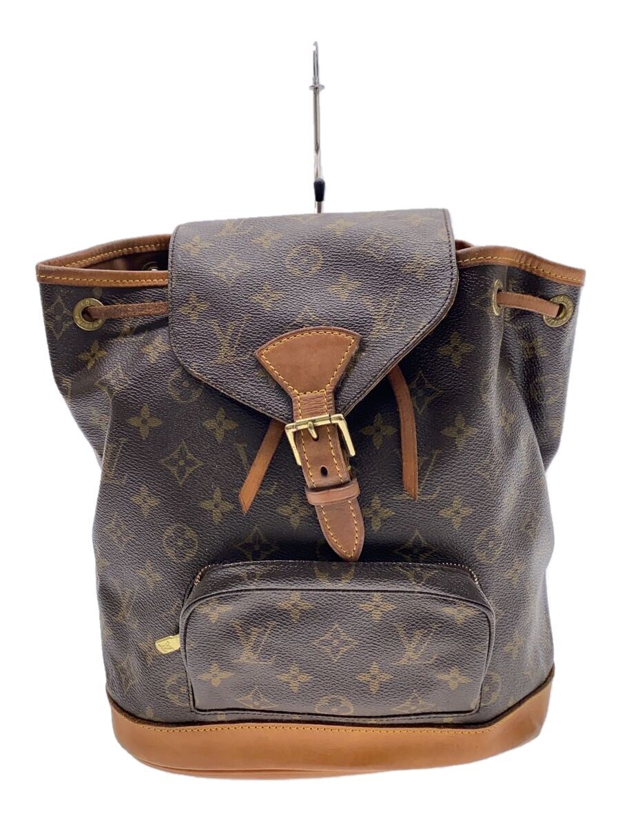【中古】LOUIS VUITTON◆モン掏摸MM_モノグラム・帆布_BRW/PVC/BRW/総柄【御徒面子】