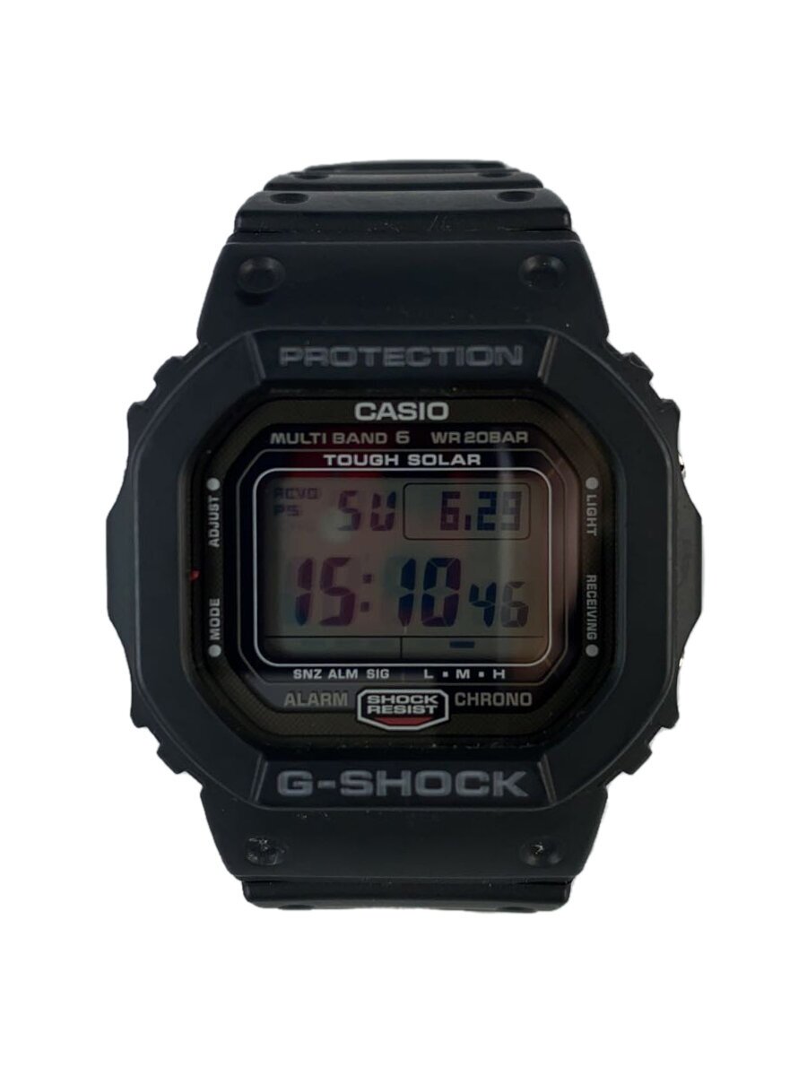 【中古】CASIO◆ソーラーウオッチ_G-SHOCK/デジタル/天然ゴム/BLK/SS【服飾雑貨他】
