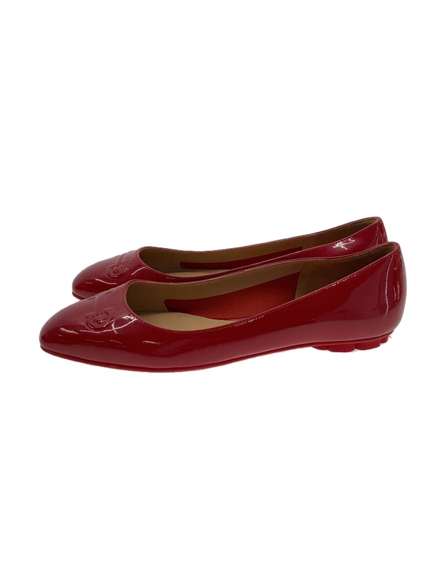 【中古】Salvatore Ferragamo◆平ったいパンプス/バレーシューズ/UK6.5/RED/SH25-1944【シューズ】