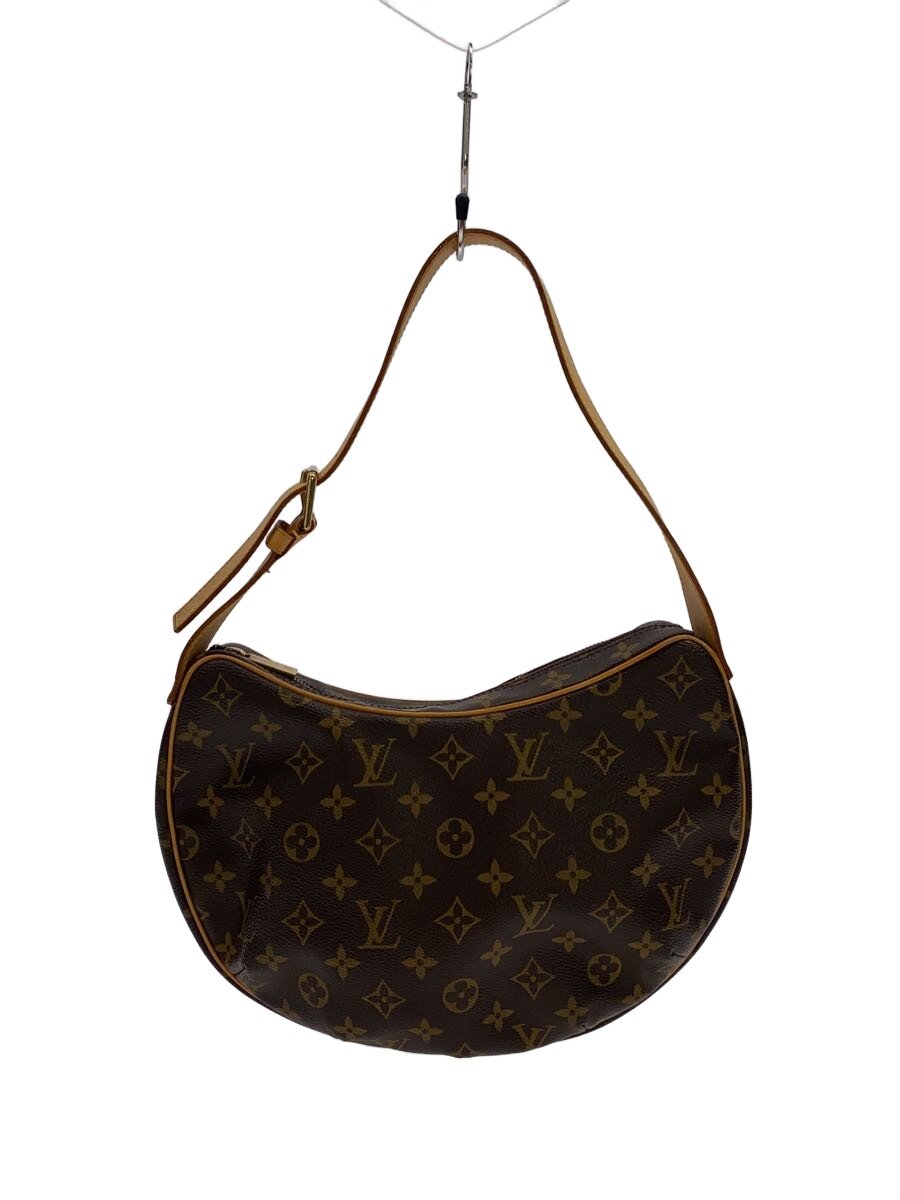 【中古】LOUIS VUITTON◆クロワッサンMM_モノグラム・構内/ショルダーバッグ/PVC/BRW/M51512【御徒面子】