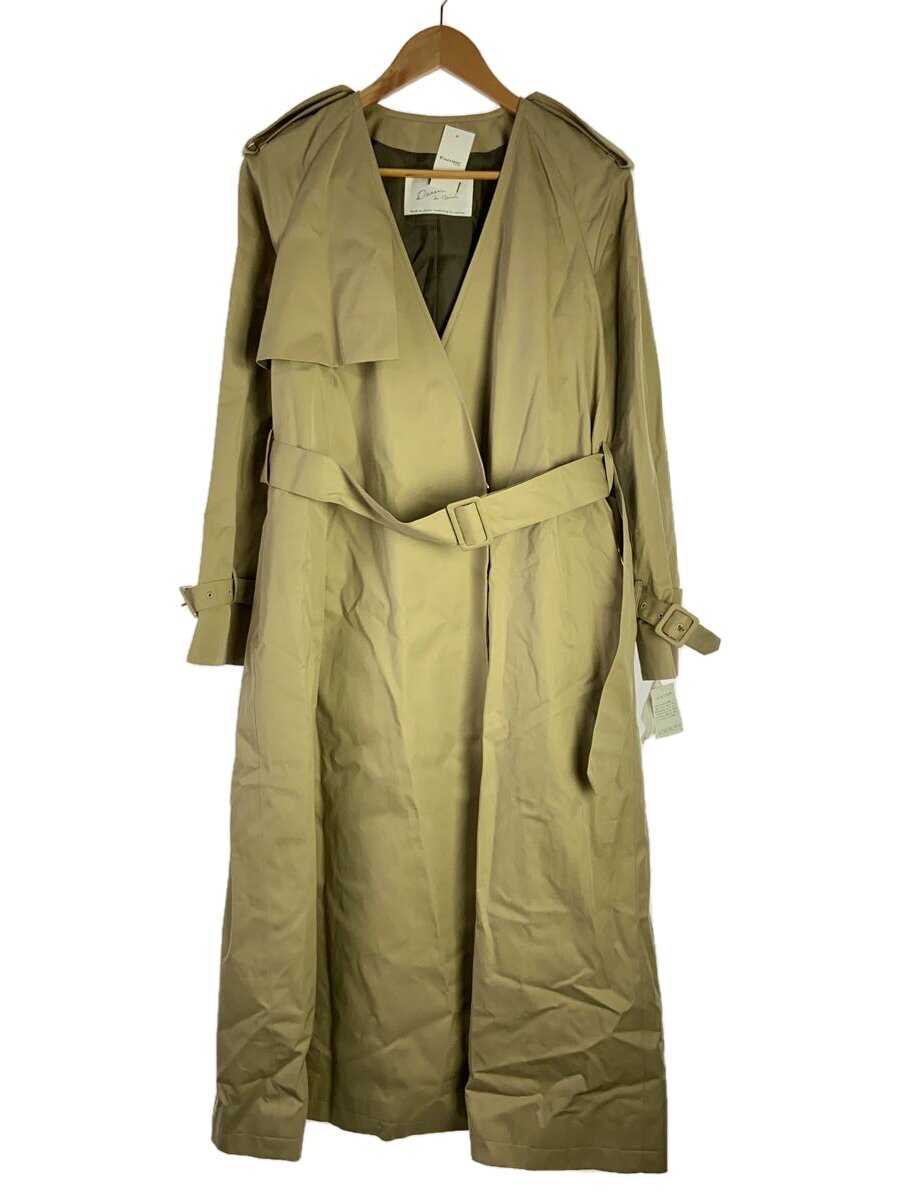 【中古】Dessin de Mode◆トレンチコート/2/綿織物/ベージュ/無地/5DCT-02DS70【レディース御召しもの】