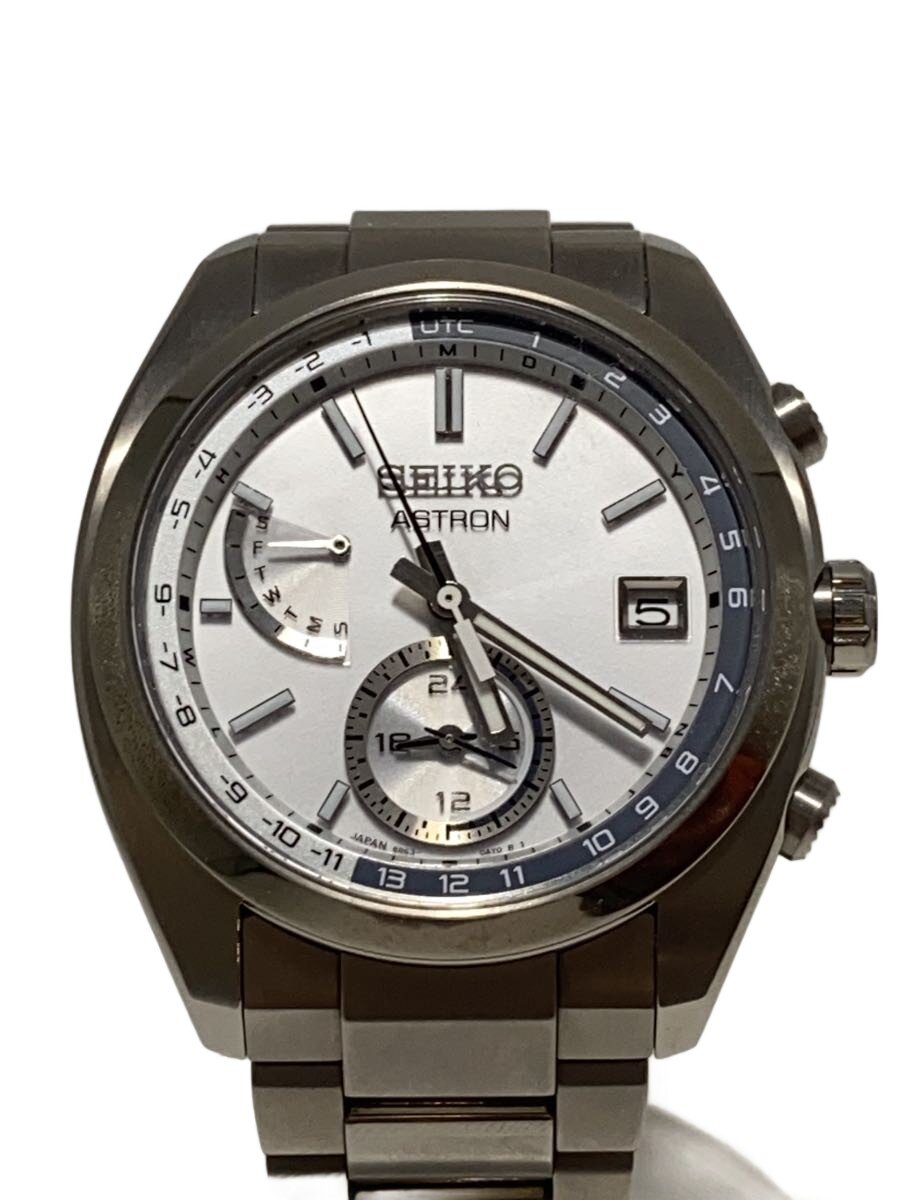 【中古】SEIKO◆ウオッチ/アナログ/チタン/白いこと/しろがね色/チタン/8B63-0BA0//【服飾雑貨他】
