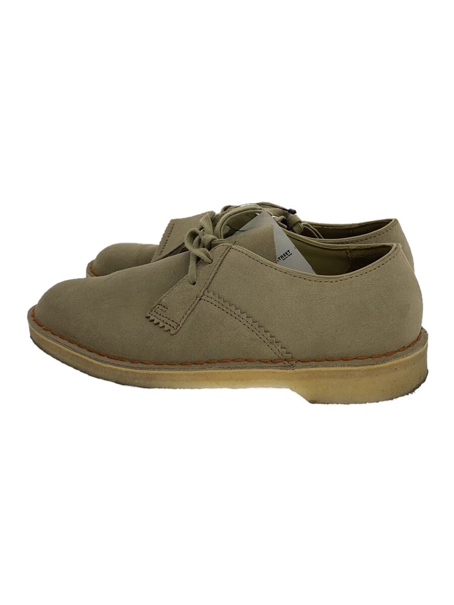 【中古】Clarks◆乾荒原カーン/シューズ/24.5糎/BEG/スウェード/61800091【シューズ】