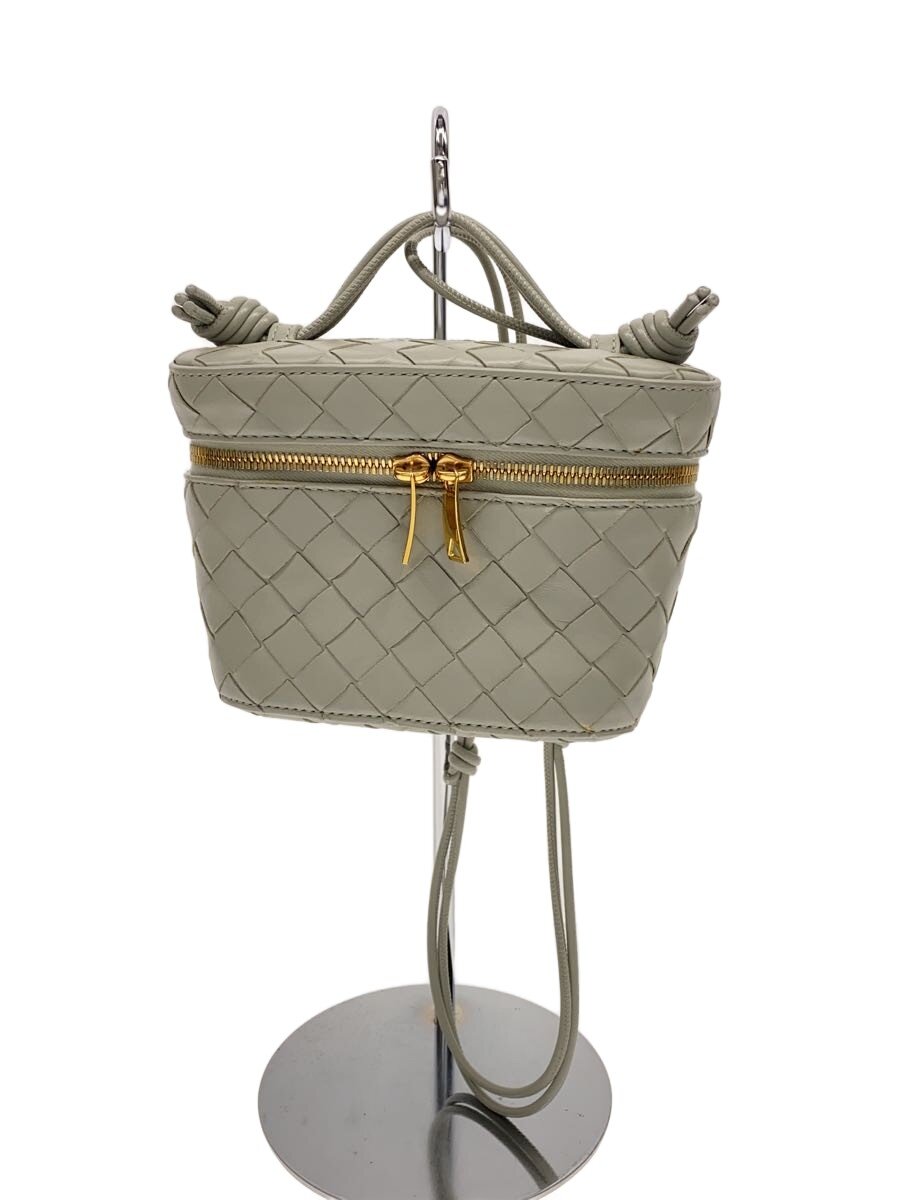 【中古】BOTTEGA VENETA◆イントレチャート/汚れた状態・スレ有/ショルダーバッグ[仕入]/なめし革/GRY【御徒面子】