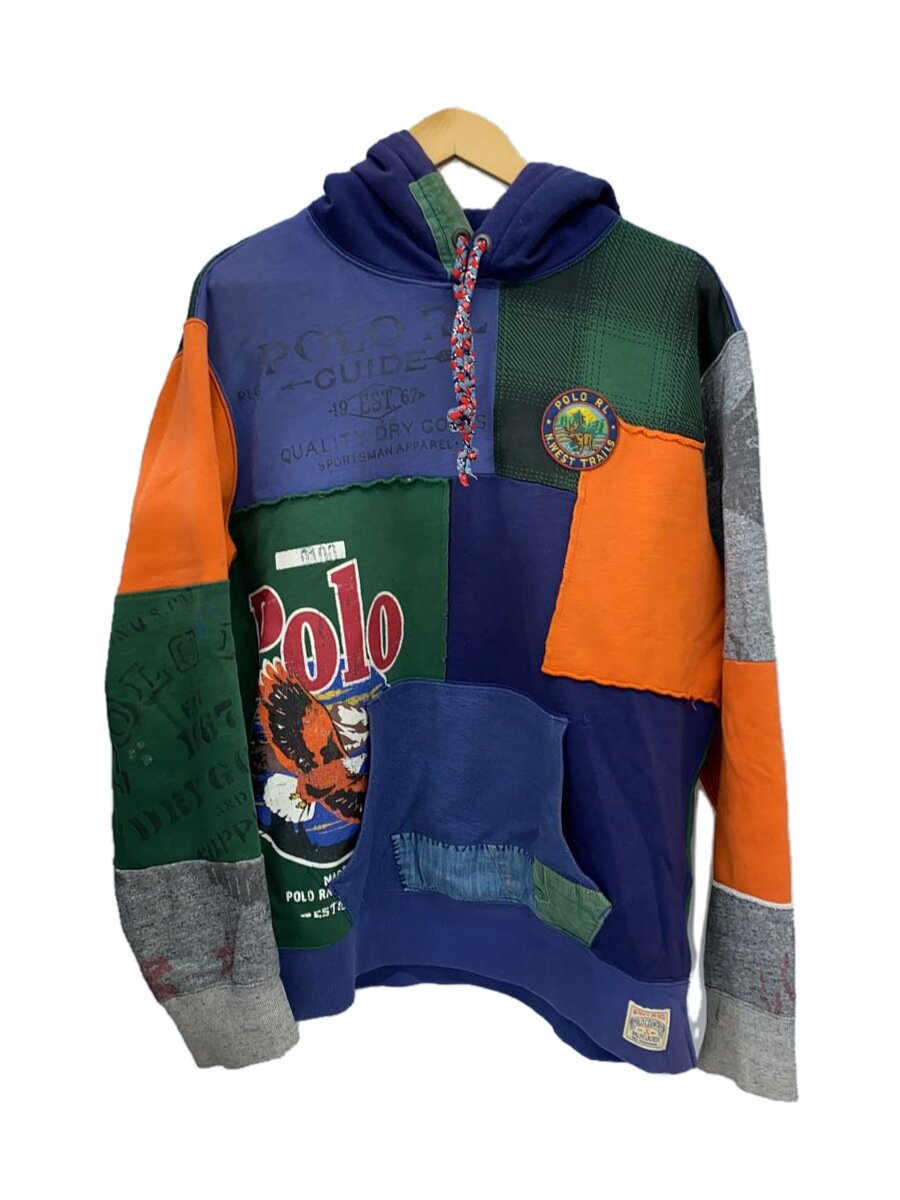 【中古】RALPH LAUREN◆POLO COUNTRY/90s刷り直す/パーカー/L/綿織物/マルチ色合い【メンズウェア】