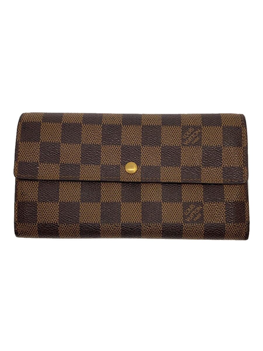 【中古】LOUIS VUITTON◆1)ポルト・フォイユ・サラ_モノグラム・キャンバス_BRW/PVC/BRW/総柄/レディース【服飾雑貨他】