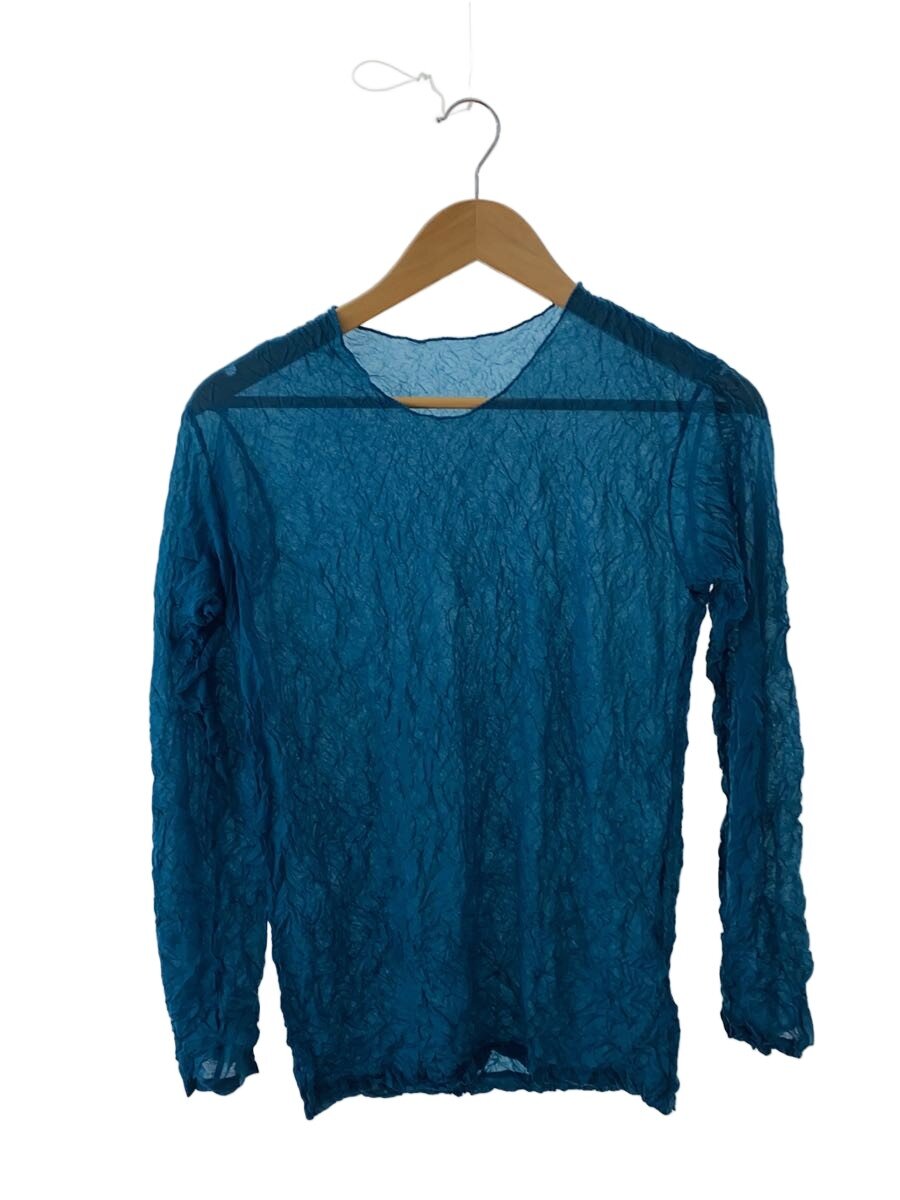 【中古】ISSEY MIYAKE◆長袖カットソー/シワ製作/M/ポリエステル/BLU/IM72-JK104【レディース御召しもの】