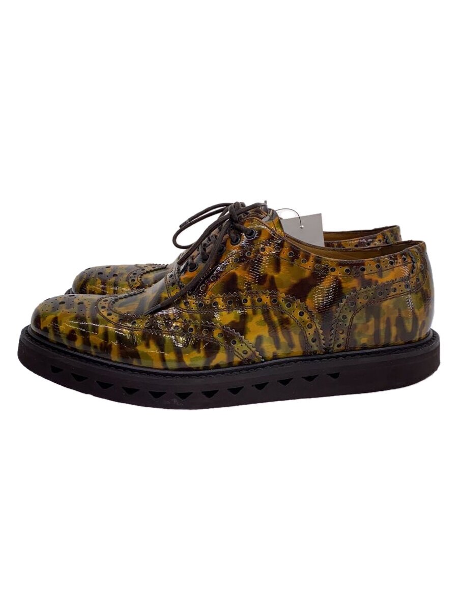 【中古】EMPORIO ARMANI◆ウィングチップレザーシューズ/UK6.5/KHK/エナメル/カモフラージュ/X4C169【シューズ】｜2ｎｄ STREET 店