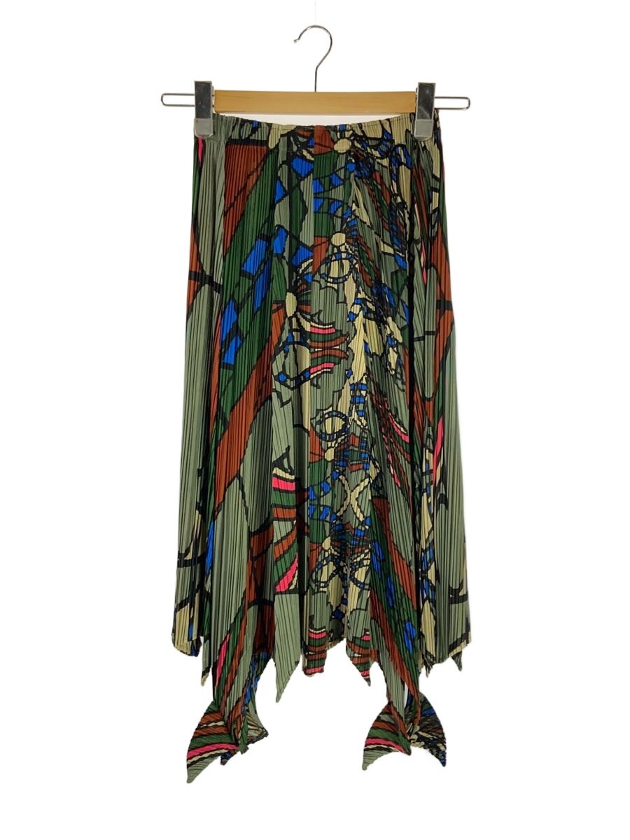 【中古】PLEATS PLEASE ISSEY MIYAKE◆ロングスコート/1/ポリエステル/マルチ色つや/総柄/PP43-JG615【レディース御召しもの】