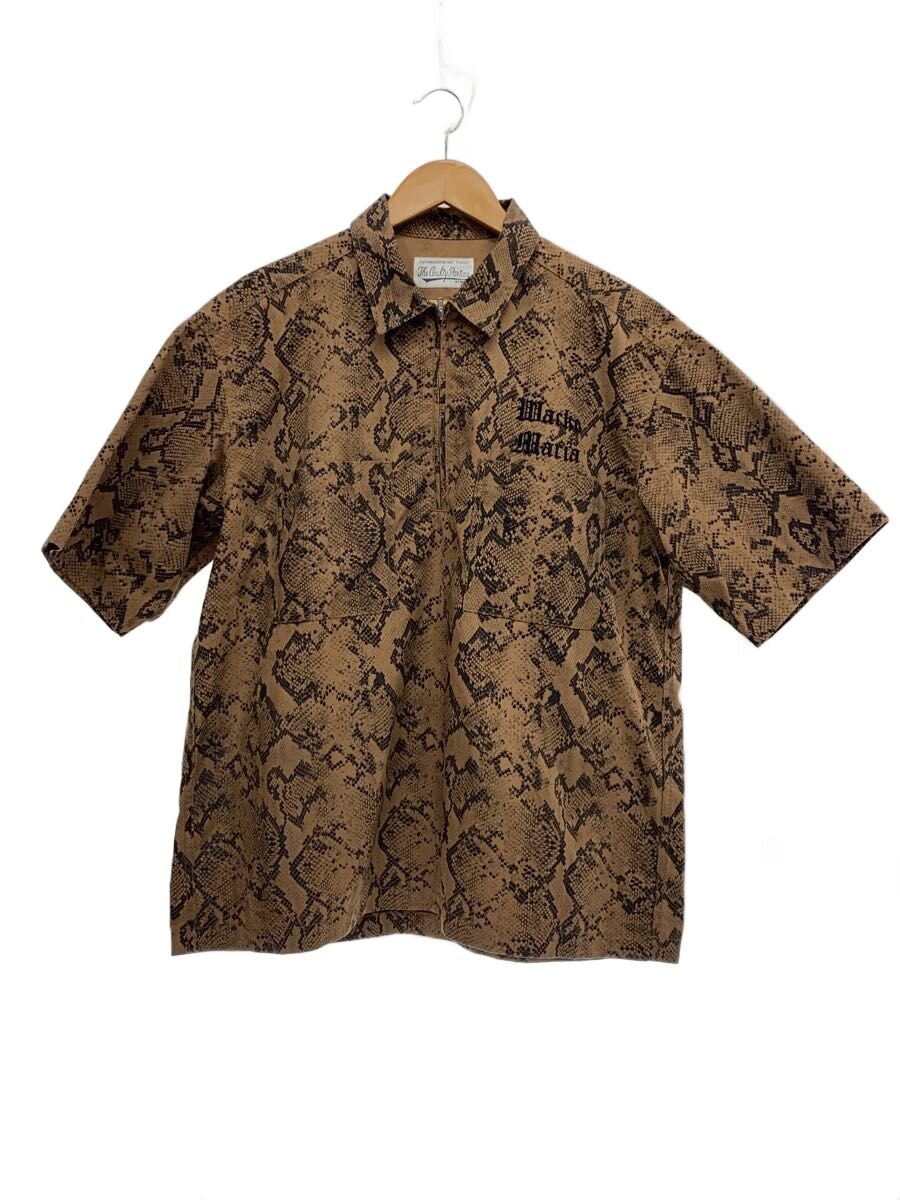 【中古】WACKO MARIA◆S/S WORK SHIRT/半袖シャツ/S/コットン/BRW/アニマル//【メンズウェア】｜2ｎｄ STREET 店