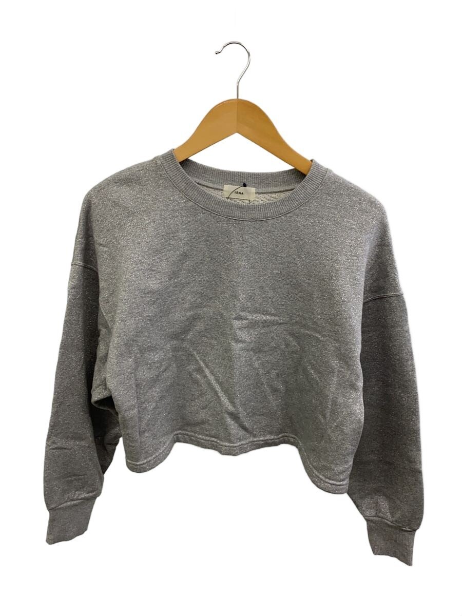 【中古】IENA◆Lame wide sweat pullover/汗水/綿織物/SLV/24-070-900-5010-3-0【レディースお召しもの】
