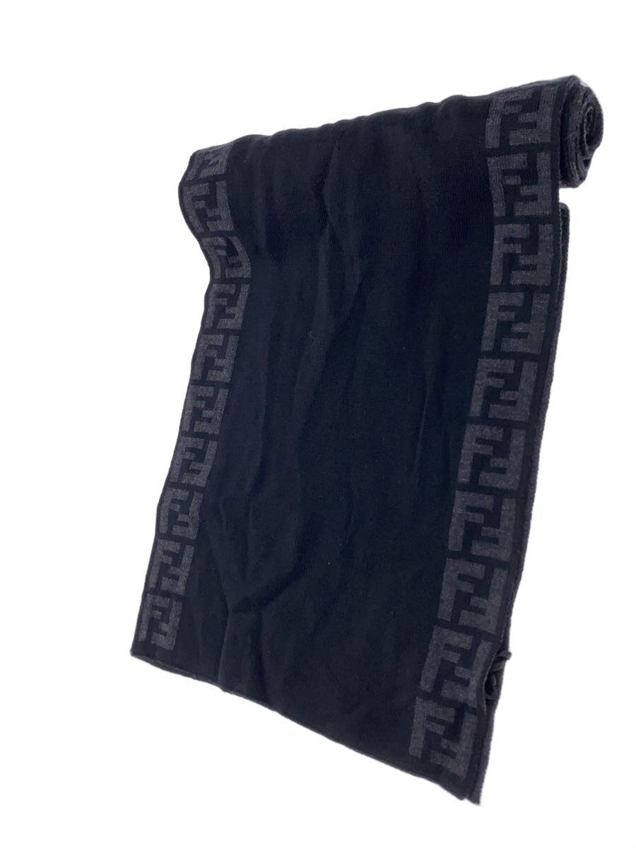 【中古】FENDI◆えり巻き/羊毛/BLK/メンズ/穴あき【服飾雑貨他】