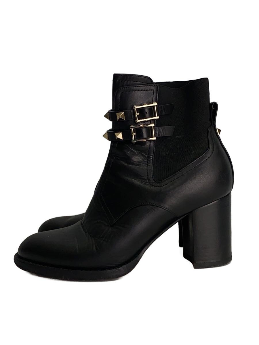 【中古】VALENTINO◆遊撃手ブーツ/スタッズ/側面ゴア/23.5珊/BLK【シューズ】