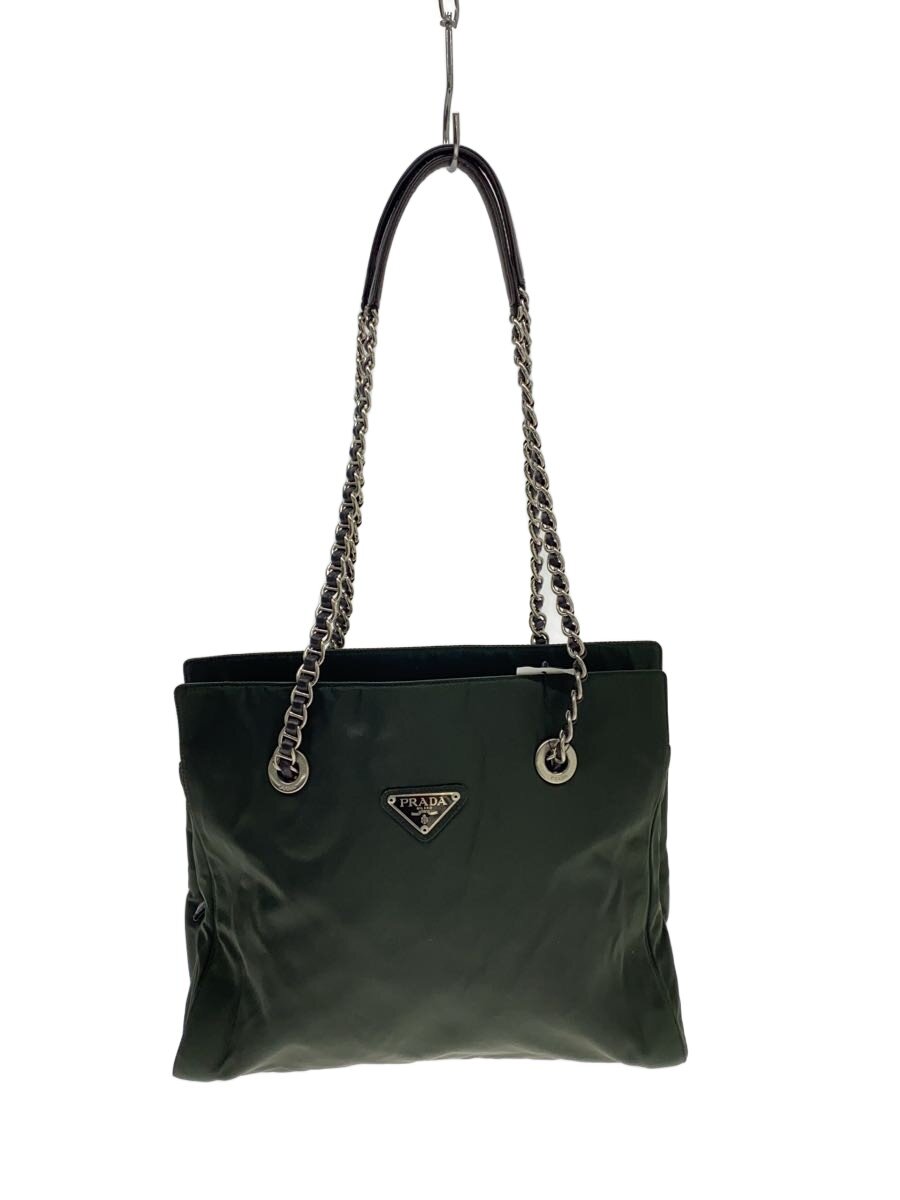 【中古】PRADA◆TESSUTO CATENA/NERO/ショルダーバッグ/ナイロン/KHK/無地/B4418【御徒面子】