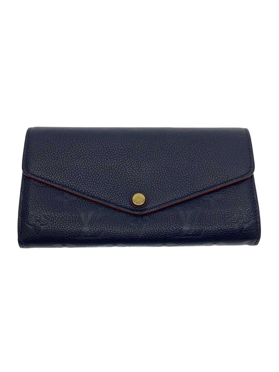【中古】LOUIS VUITTON◆ポルト・フォイユ・サラ_モノグラム・アン工業プラント/牛皮/NVY/レディース【服飾雑貨他】