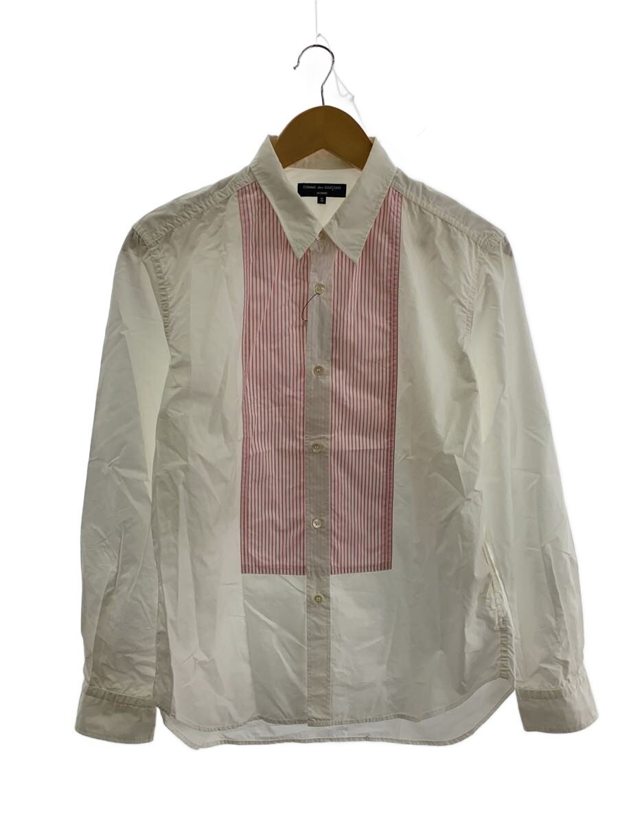 【中古】COMME des GARCONS HOMME◆00S/ストライプ切替/アーカイブ/長袖シャツ/S/コットン/WHT/無地/HB-B067//【メンズウェア】｜2ｎｄ STREET 店