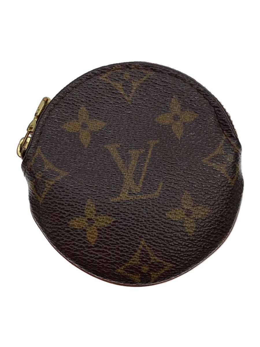 【中古】LOUIS VUITTON◆ポルト・モネ・ロン_モノグラム・帆布_BRW/PVC/BRW/レディース【服飾雑貨他】
