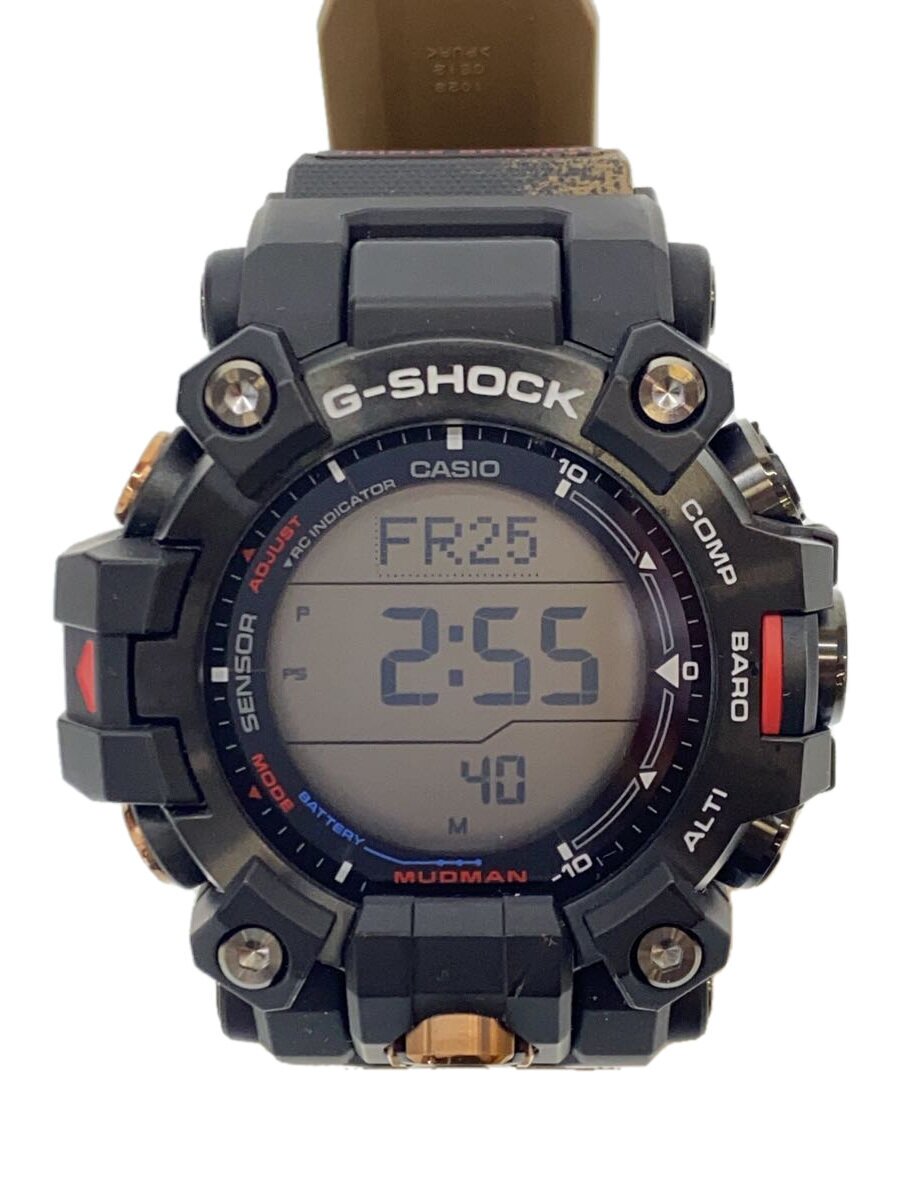【中古】CASIO◆ソーラーウオッチ_G-SHOCK/デジタル/天然ゴム/BLK/SS【服飾雑貨他】