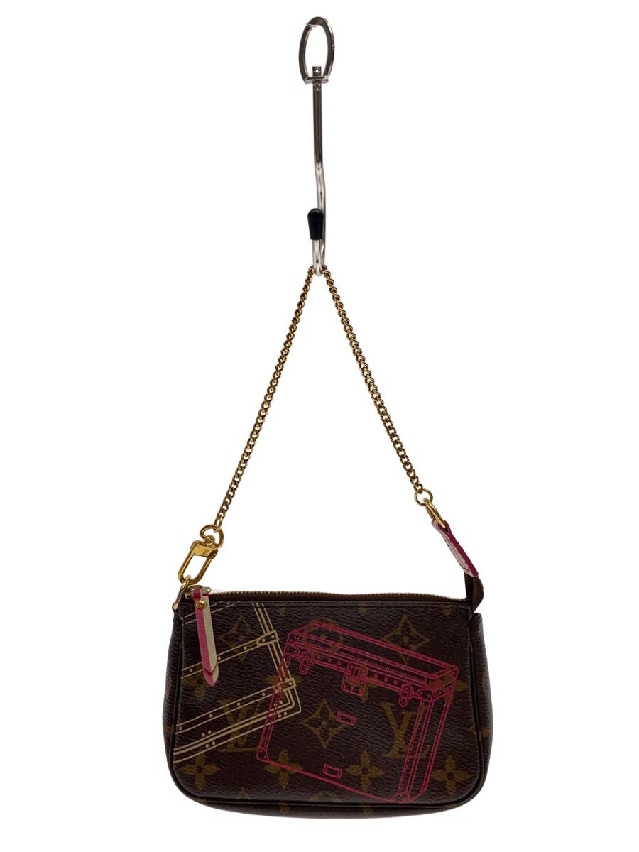 【中古】LOUIS VUITTON◆ミニ・ポシェット・アクセソワール_モノグラム・帆布_ブート寄せあわせ/PVC/BRW【御徒面子】