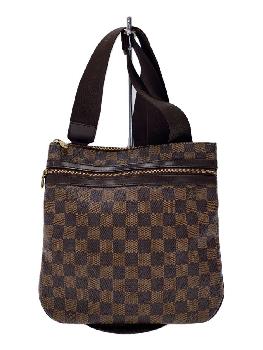 【中古】LOUIS VUITTON◆ポシェット・ボスフォール_ダミエ・エベヌ_BRW/PVC/BRW/総柄【御徒面子】