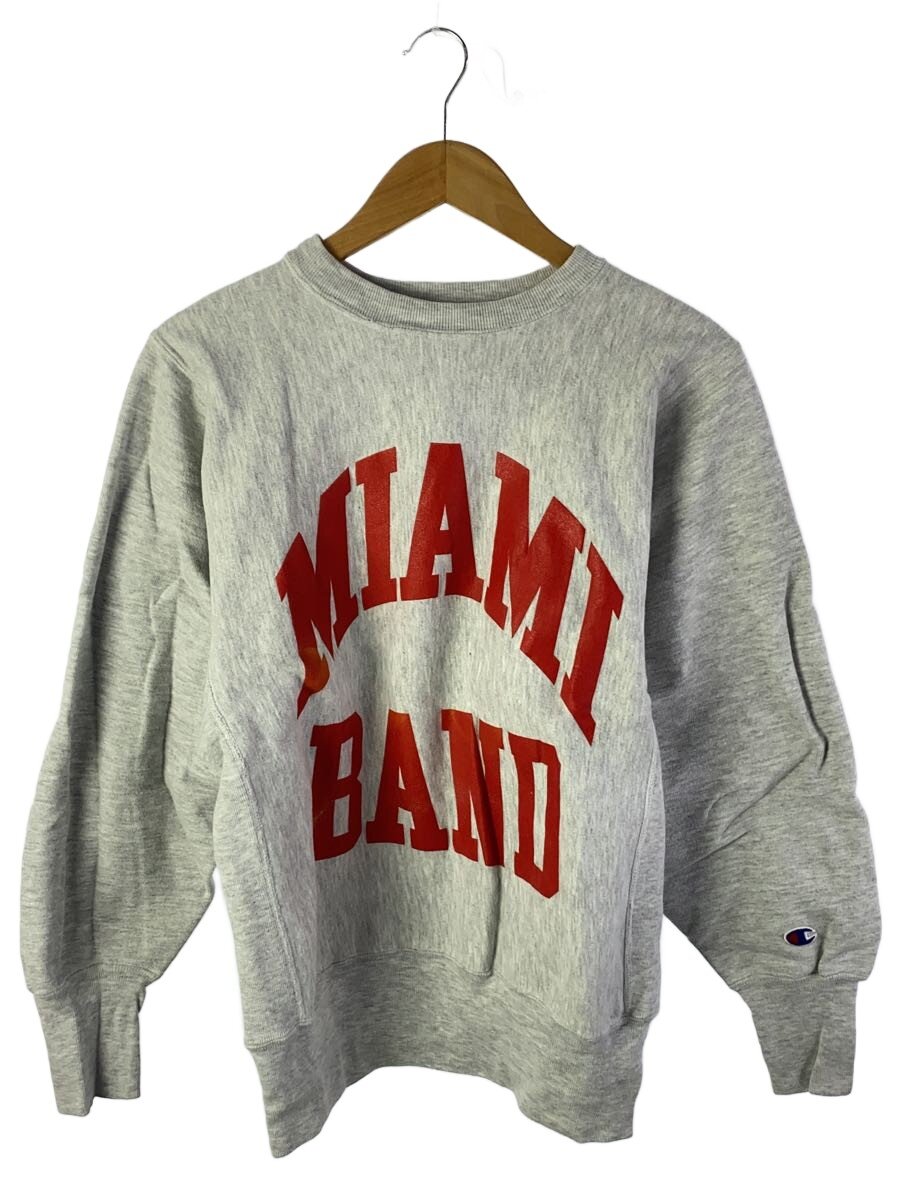 【中古】Champion◆REVERSE WEAVE/リバースウィーブ/刺繍タグ/MIAMI/スウェット/M/コットン/グレー【メンズウェア】｜2ｎｄ STREET 店