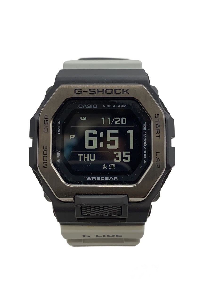 【中古】CASIO◆石英ウオッチ/デジタル/天然ゴム/BLK/GRY【服飾雑貨他】