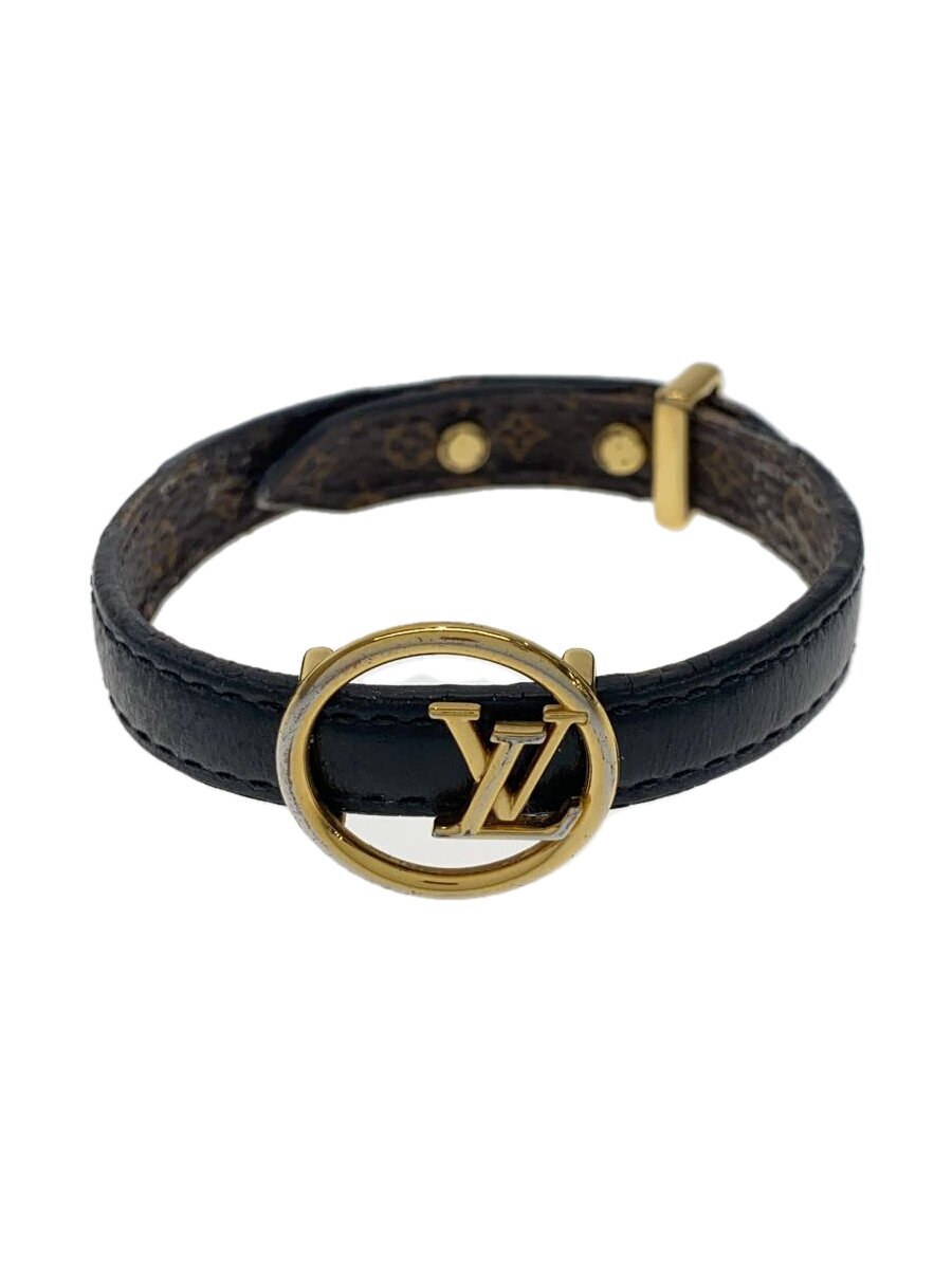 【中古】LOUIS VUITTON◆腕輪/なめし革/BLK/メンズ/m8103//【服飾雑貨他】