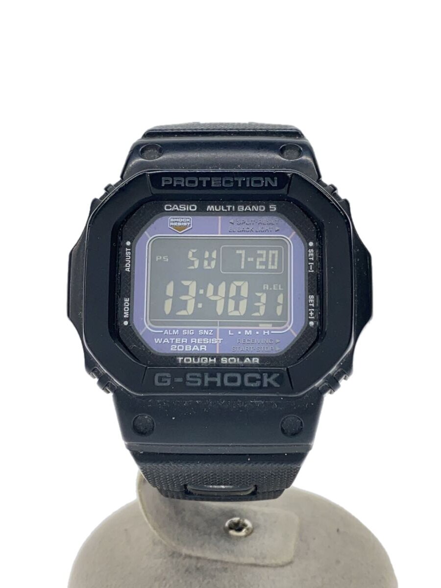 【中古】CASIO◆ソーラーウオッチ・G-SHOCK/デジタル/ステンレス鋼/BLK/BLK/SS【服飾雑貨他】