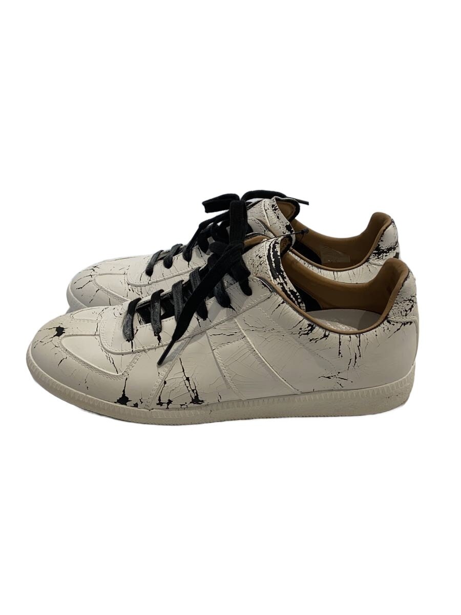 【中古】Maison Margiela◆ジャーマントレーナー/えの具/ローカットスニーカー/41/WHT【シューズ】