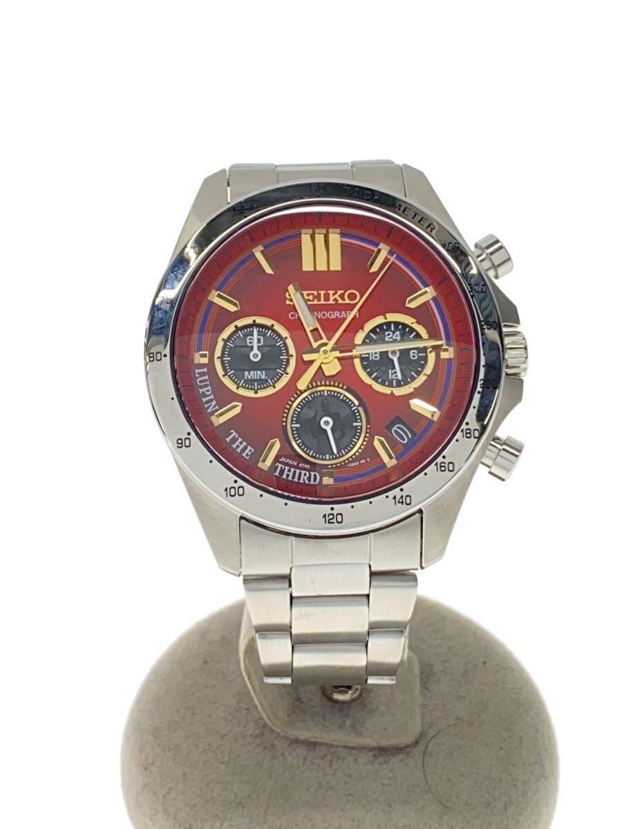 【中古】SEIKO◆×ルパン三世/3000本制限事項/アナログ/ステンレス鋼/RED/SLV/SS/8T63-02X0//【服飾雑貨他】