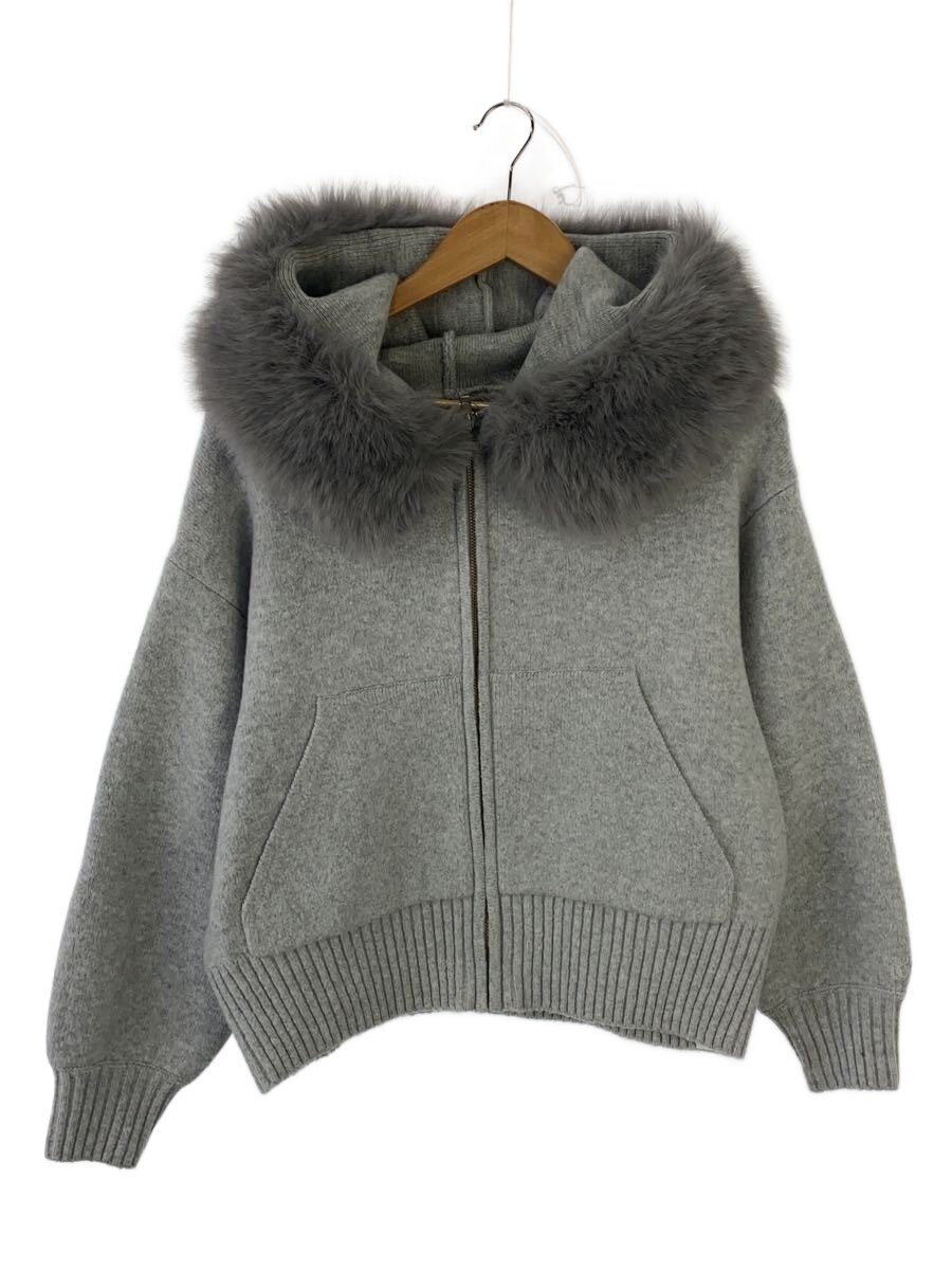 【中古】SNIDEL◆ファーフードパーカー/1/アクリル樹脂/GRY/SWNT254295【レディースお召しもの】