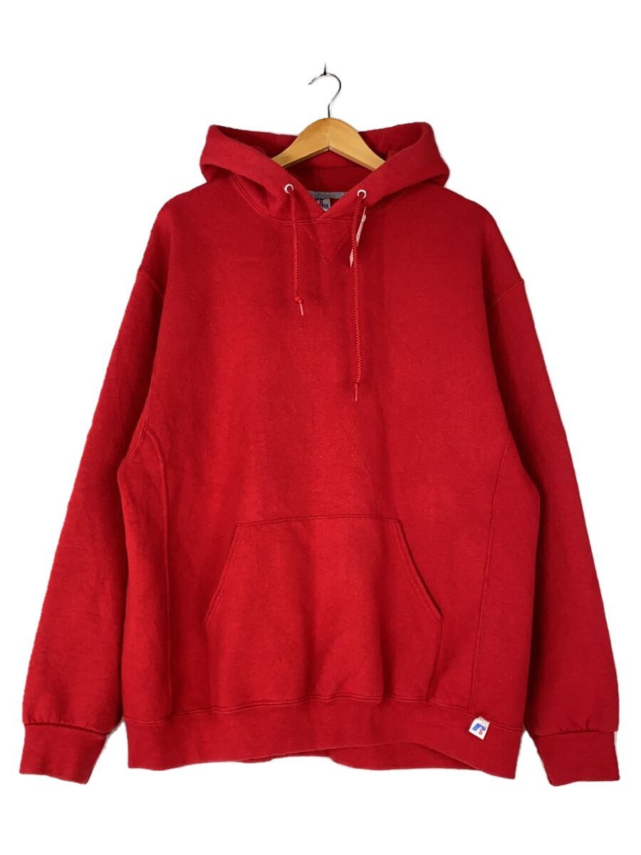 【中古】RUSSELL ATHLETIC◆00S/前V/パーカー/XL/コットン/レッド【メンズウェア】｜2ｎｄ STREET 店