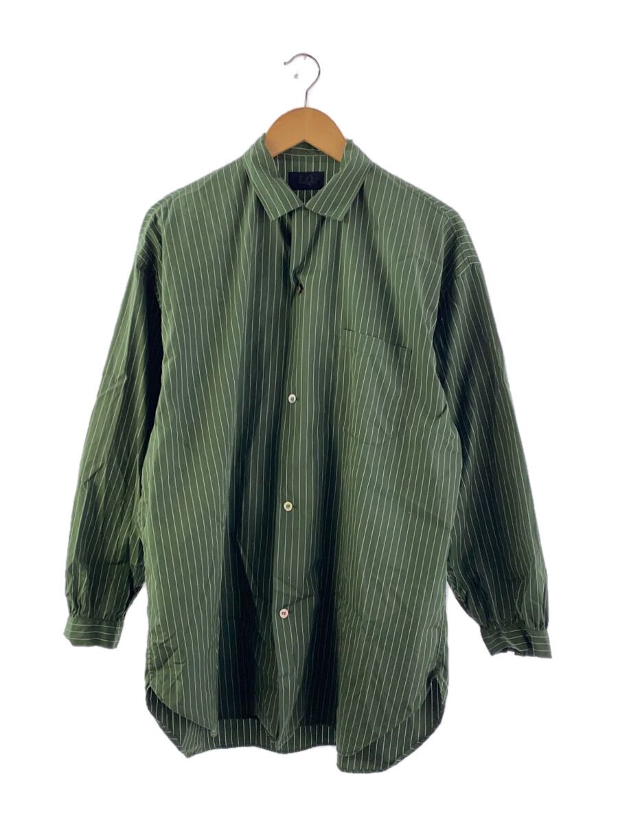 【中古】Y’s for men◆L.Q./80～90s/明けっ広げ色合いプルオーバー/--/綿織物/GRN/縞模様/LL-B09-01【メンズウェア】