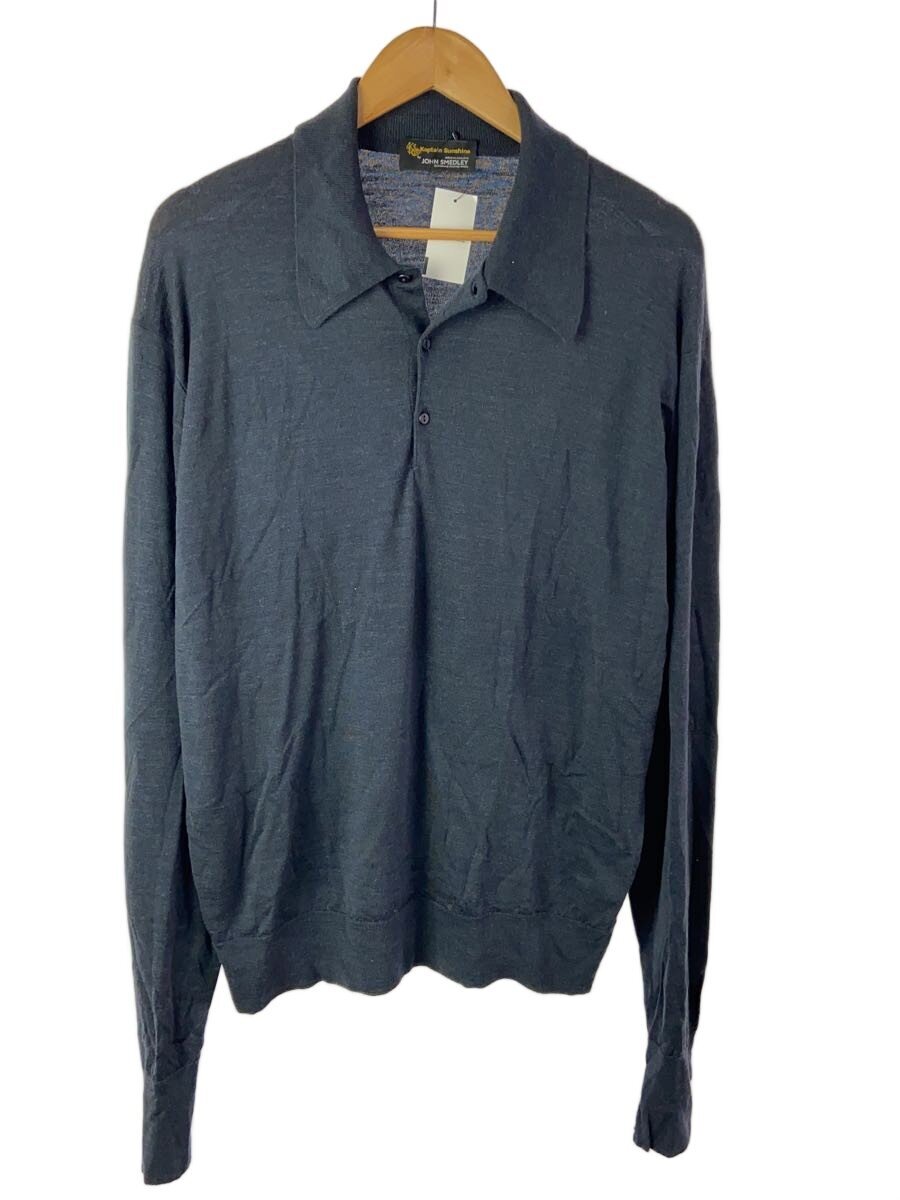 【中古】KAPTAIN SUNSHINE◆1970 Dorset/編み物・ティーシャツ(薄っぺら)/XL/羊毛/NVY【メンズウェア】