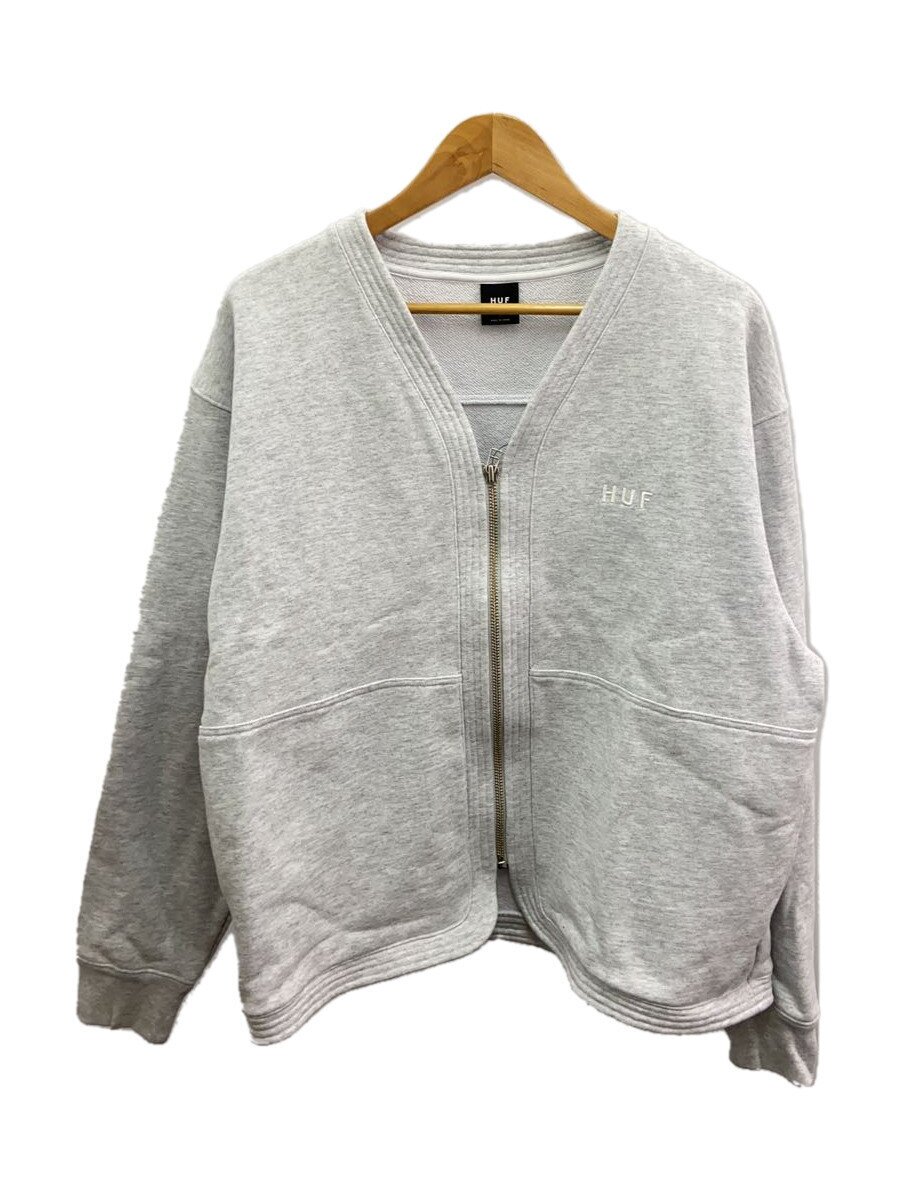 【中古】HUF◆ジレー(朦々たる)/L/綿織物/GRY/無地【メンズウェア】