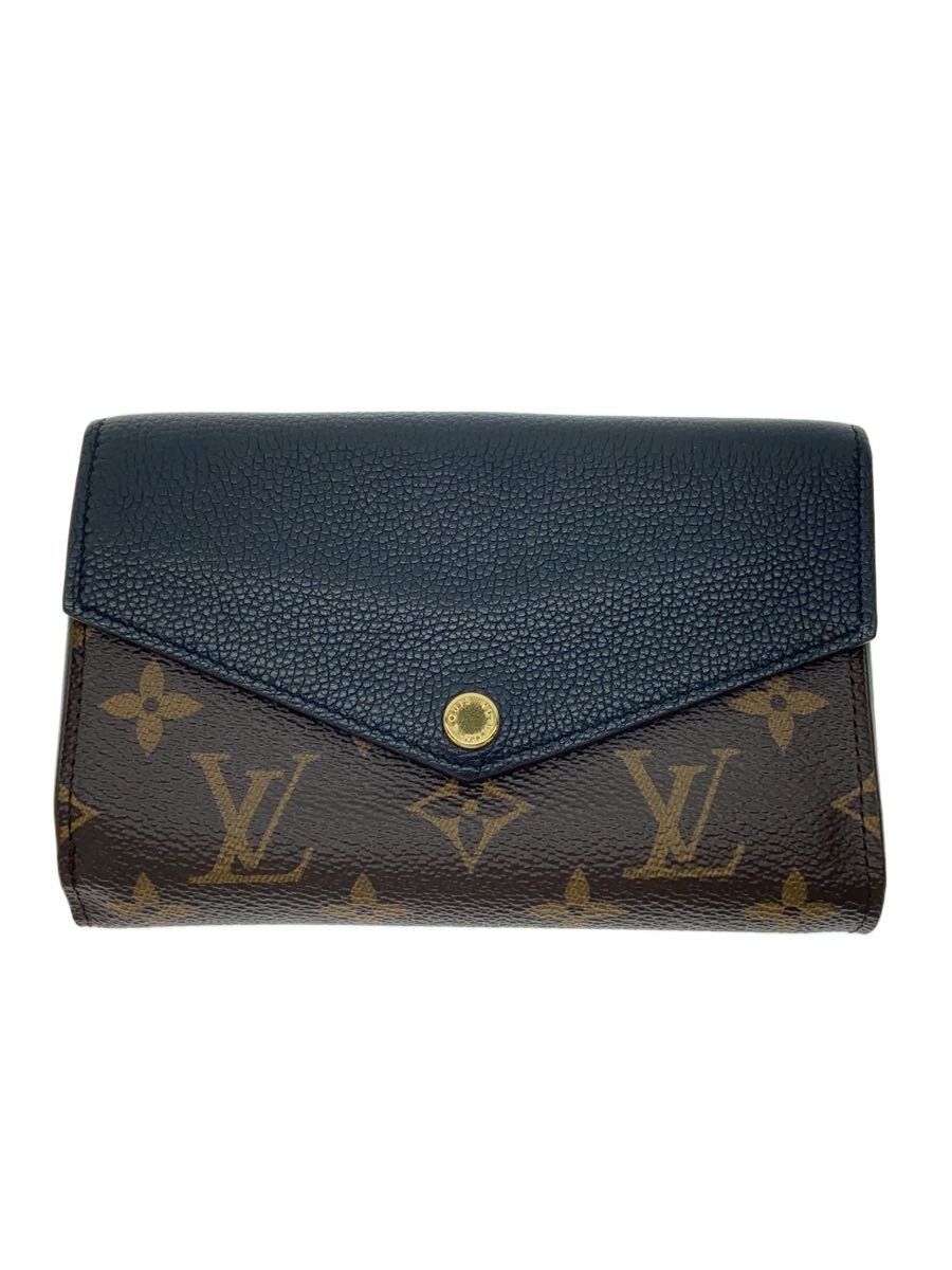 【中古】LOUIS VUITTON◆ポルト・フォイユ・パラス・コンパクト_トリヨン_モノグラム・帆布/PVC/BRW/総柄/レディース【服飾雑貨他】