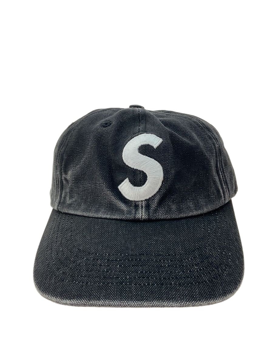 【中古】Supreme◆23ss_Pigment Canvas S Logo 6-Panel Cap/FREE/綿織物/GRY/メンズ【服飾雑貨他】