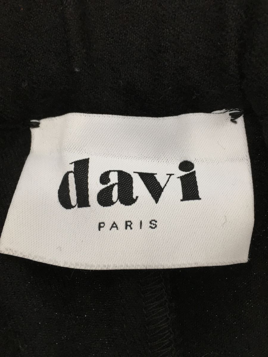 Davi PARIS ワイドスラックスパンツ M コットン BLK 無地 ズボン