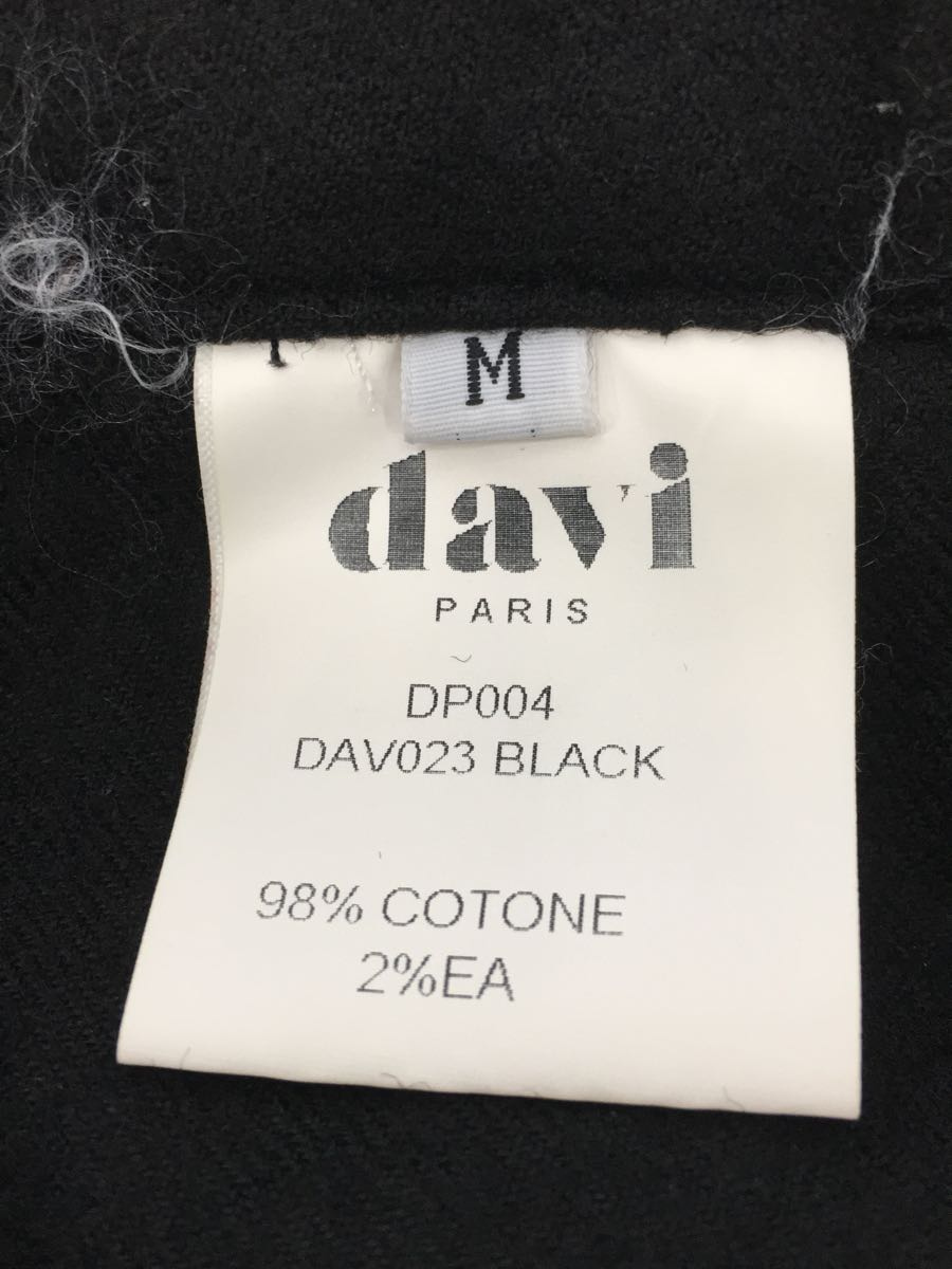 Davi PARIS ワイドスラックスパンツ M コットン BLK 無地 ズボン