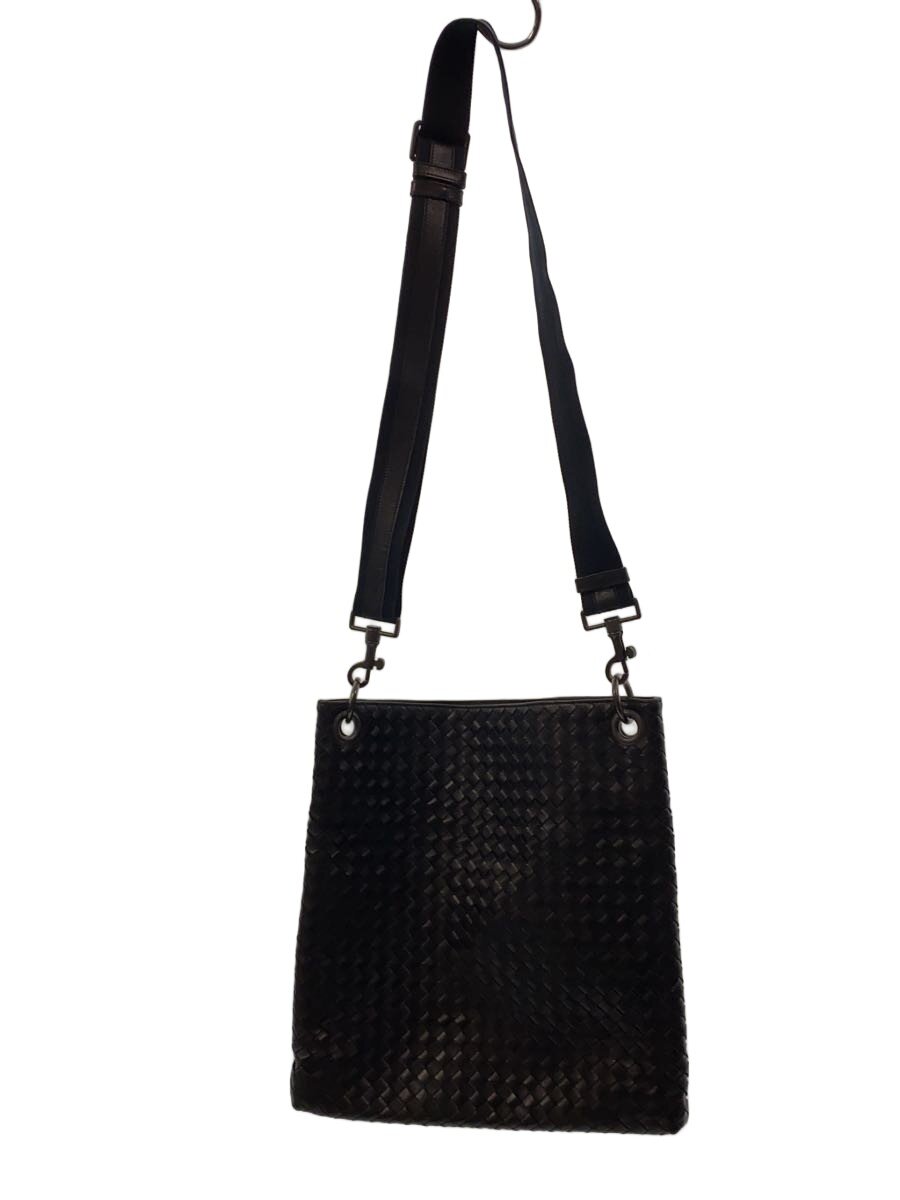 【中古】BOTTEGA VENETA◆ショルダーバッグ/なめし革/BLK/無地/161623 V465C 1000【御徒面子】