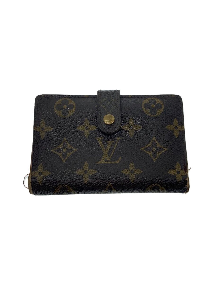 【中古】LOUIS VUITTON◆M61667コンパクト・ジップ_モノグラム・キャンバス/PVC/BRW/総柄/レディース/ルイヴィトン【服飾雑貨他】